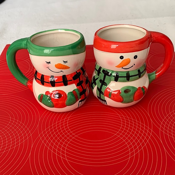 Bay Island Other - Set of 2 Bay Island Snowman Winter Christmas Hot Chocolate/Coffee Mugs